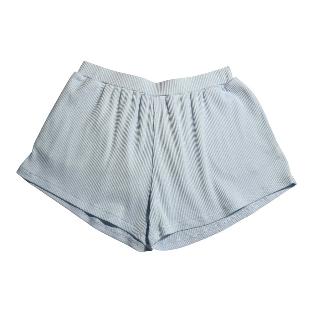 Crewcuts Girls Light Blue Vintage Ribbed Knit Lounge Shorts Size 10 Comfy NWT